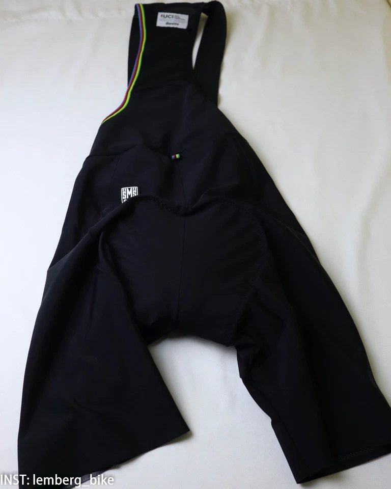 Santini uci champion cycling bib shorts (L) #488 - Image 4 of 4