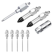 Grease Gun Injector Needle Nozzle Kit with Rubber Adapter Fitting Adapter 9Pcs