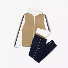 Image of Lacoste Tracksuit Men's Track Top & Jogger Beige & Navy size 3XL RRP£220 BNWT