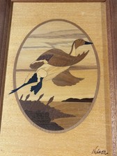 HUDSON RIVER WOOD INLAY PINTAIL DUCK BY NELSON PICTURE 10  x7 FRAMED