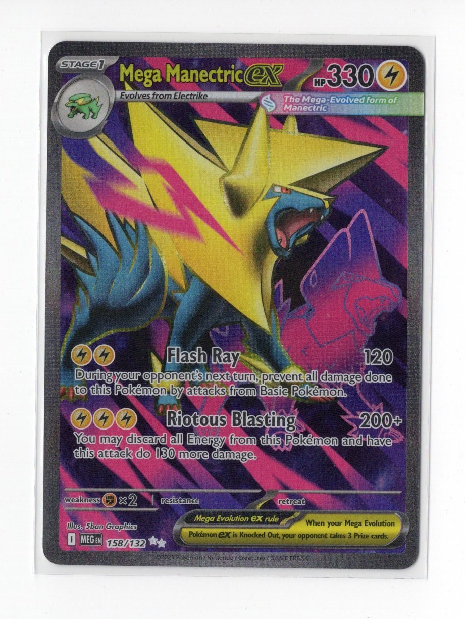 Mega Manectric ex 158/132 Ultra Rare Pokemon TCG Mega Evolution NM