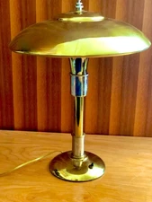 c.1937 Faries "Guardsman" Machine Age Art Deco Lamp Nickel-On-Brass! Great Gift!