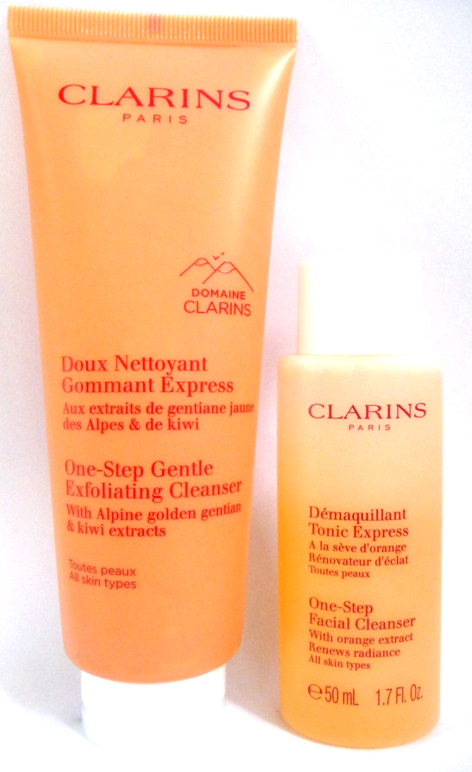 CLARINS One-Step Gentle Exfoliating Cleanser 125ml + Facial Cleanser w Orange 50