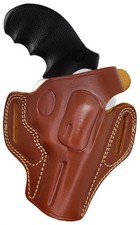 OWB Leather Revolver Holster - J Frame 3" Barrel S&W 60 63, Ruger SP101