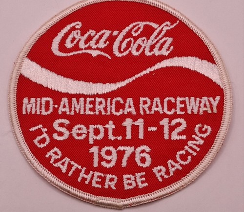 Vintage Coca-Cola Mid American Raceway 1976 Patch I'd Rather Be Racing - Picture 4 of 4