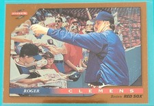 1996 Score Dugout Collection INSERT #58 Roger Clemens Red Sox BASEBALL Card Q4