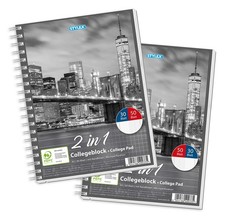 Blok kolektywny Stylex, DIN A5, duo, 30 arkuszy w linie / 50 arkuszy w kratkę