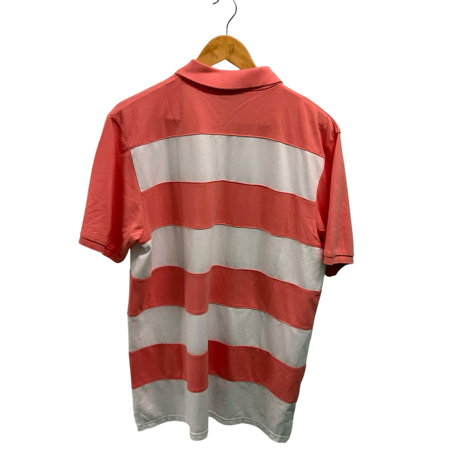 SAINT LAURENT Polo a righe YSL uomo XL bianco rosa