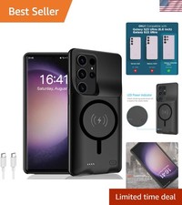Luxury 12000mAh Battery Case for Galaxy S22 Ultra/S23 Ultra - Wireless Charging