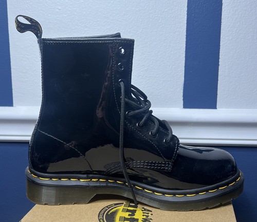 Dr. Doc Martens 1460W Black Leather Combat Boots Women's 9 - Picture 4 of 7