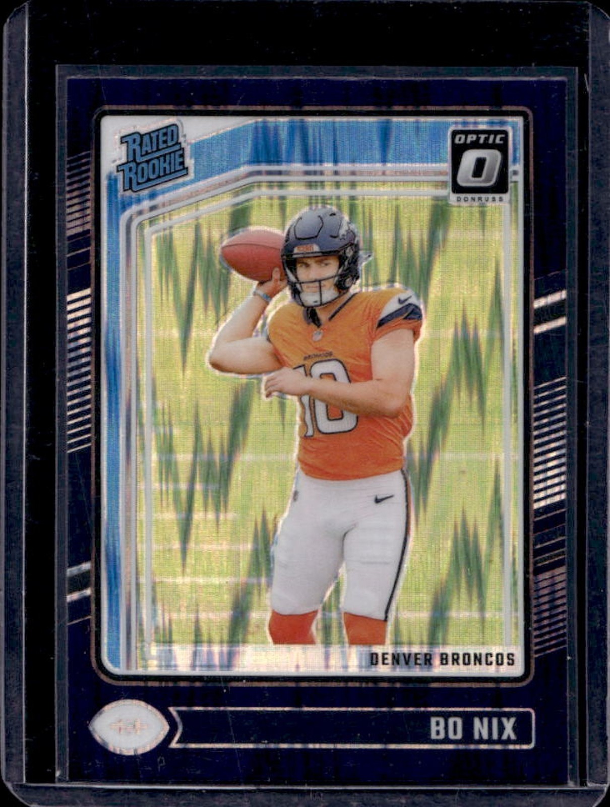 2024 Panini Donruss Optic Bo Nix Purple Shock Rated Rookie #209 Broncos
