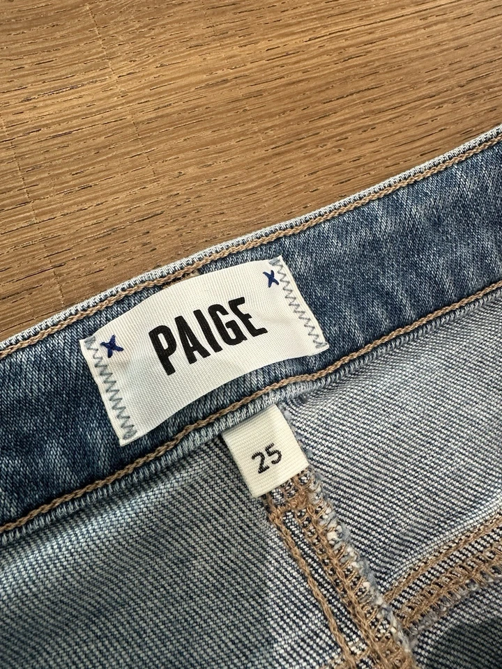 Paige JEANS Mujer Talla 25 Denim Cindy Tiro Alto Recortado Fray Foto 3 de 4