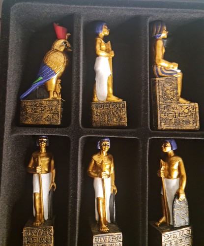 Hand Painted Eygptian Themed Chess Set - with 40x40cm Chess Board - Picture 5 of 11