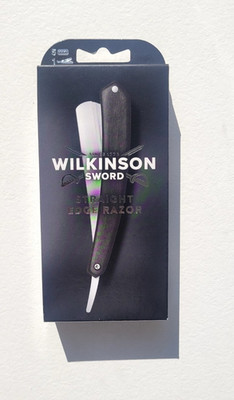 Wilkinson Sword Straight Edge Razor Rasiermesser Herren Gesicht 1 Klinge Schwarz