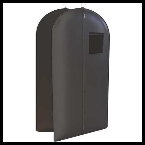 Black Suit Garment Travel Bags - ID Tag Window, Heavy Duty, Lightweight, 48"
