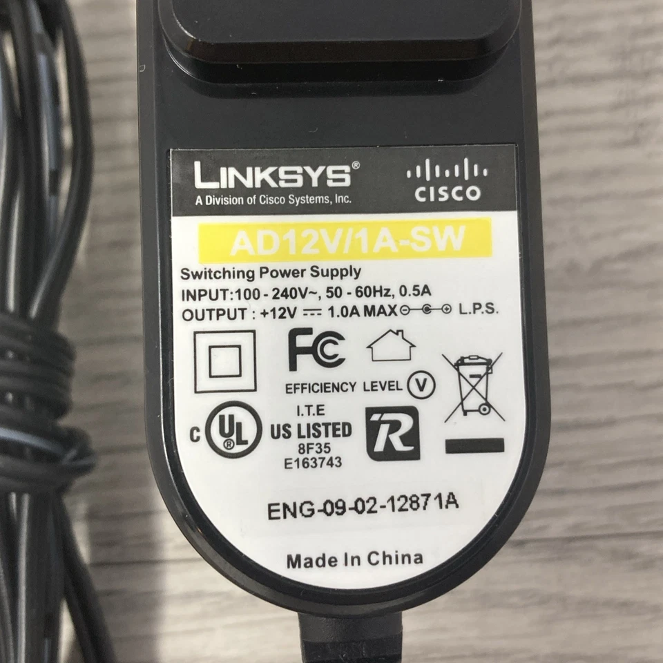 Linksys 12V AC Adapter Power Supply Charger AD12V/1A-SW for Router DSL Modem - Image 2 of 4
