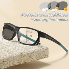 Sports Photochromic Multifocal Reading Glasses Blue Light Protection for