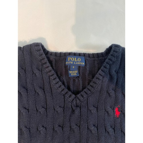 Lot Boy's Ralph Lauren Blue Plaid Cotton Shirt & Vest Navy Blue Preppy Size 5/6 - Picture 5 of 9