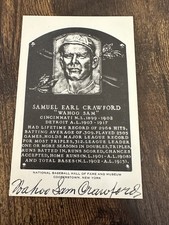 Remarkable Authentic Autographed Artvue HOF Plaque Sam Crawford w/ inscr