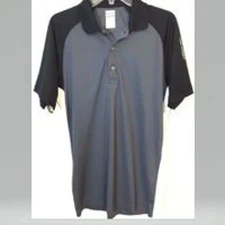 PAGE & TUTTLE MEN'S GOLF SHIRT SIZE MED GRAY BLACK FREE SWING S/S