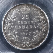 25 cents 1917 PCGS MS-64 Canada silver King George V c ¢ quarter