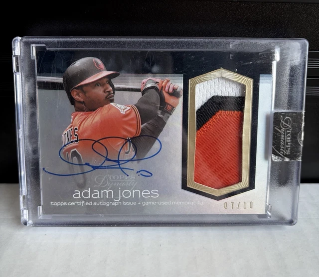 2018 Topps Dynasty Adam Jones Dynastic Deed Patch Autograph /10 AP-AJ4 Orioles