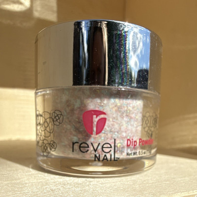 Revel Nail Dip Powder-Whimsy D675 Multi Holographic Glitter 0.5 oz Slightly Used