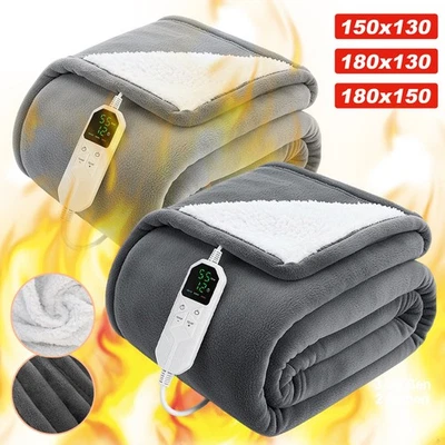 Warmfay Electric Heated Throw Over Blanket Washable Warm Flannel for Bed Sofa