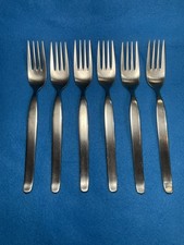 6 Dinner Forks C. Hugo Pott Linden Solingen Germany 18/8 Stainless Satin 2720