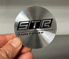 STR Flow Forged Wheels Silver Metal Custom Wheel Hub Center Caps Single 1