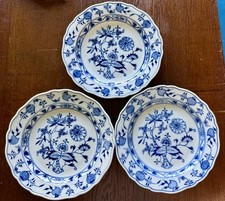 Meissen Zwiebelmuster Teller Beilagenteller Brotteller 3 ST&Uuml;CK 21,5cm 1.Wahl ALT