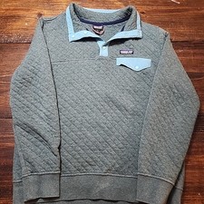 Patagonia Women's Quilted 1/4 Snap Pullover Size M Teal Green Blue, cotton blend