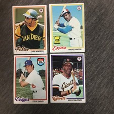 1978 4 Card Lot Dave Winfield/ Andre Dawson/ Steve Garvey/ Willie McCovey