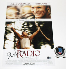 ED HARRIS SIGNED 'RADIO' 12x18 MOVIE FILM POSTER BECKETT COA ACTOR AUTOGRAPH