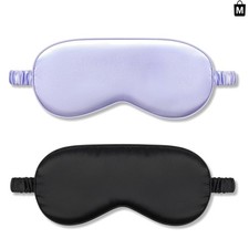 2 Pack Silk Eye Masks - Light Blocking  Breathable Comfort for Travel  Sleep