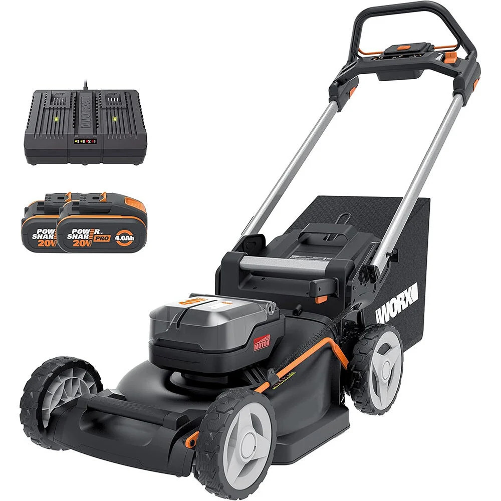 Комплект беспроводной самоходной газонокосилки Worx Nitro 40V Power Share Pro с диагональю 21 дюйм 119690₽