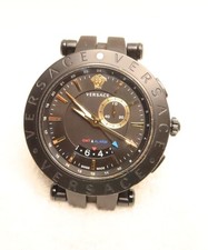 VERSACE V-RACE GMT BLACK  MEN' WATCH- PRE-OWNED