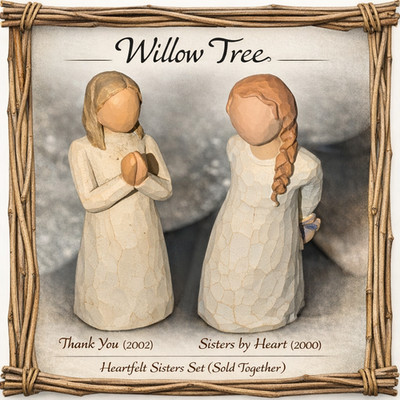   Willow Tree   Two of a Kind: Heartfelt Sisters Set (2000 & 2002) Great 4 Moth