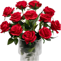 KüNstliche Rosen 12 StüCk Rot Seidenblumen FüR Hochzeiten BüRo Dekoration 50 Cm