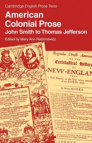 American Colonial Prose by Mary Ann Radzinowicz - 9780521286800