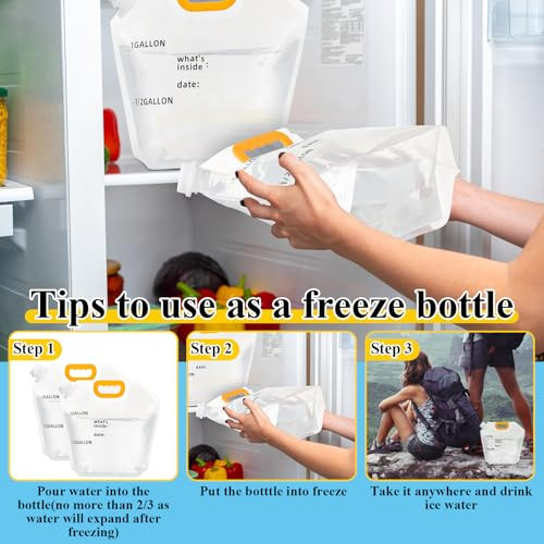 12 Pack 1.3 Gallon Collapsible Water Storage Bag Water Container Bag - Picture 6 of 7
