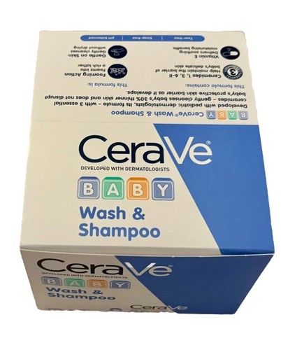 Cerave Baby Wash & Shampoo Travel Size 1 fl oz Lot Of 3 Boxes (45 Mini Bottles) - Picture 3 of 8