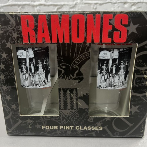 The Ramones Four Pint Glasses Mint in Box! Bravado *New Open Box - Picture 7 of 8