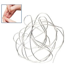Silver French Wire Fine 0.8 Mm 14" Reinforced Bead Cord, Gimp, Bullion