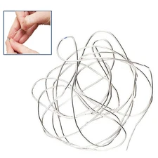 Silver French Wire Fine 0.8 Mm 14" Reinforced Bead Cord, Gimp, Bullion