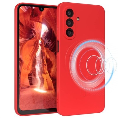 Silikonhülle magnetisch für Samsung Galaxy A26 Magnet Handyhülle TPU Bumper Rot