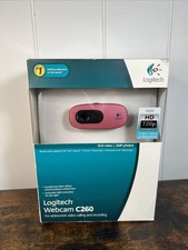 LOGITECH PINK C260 WEB CAMERA w/Booklet, and CD, USB NEW