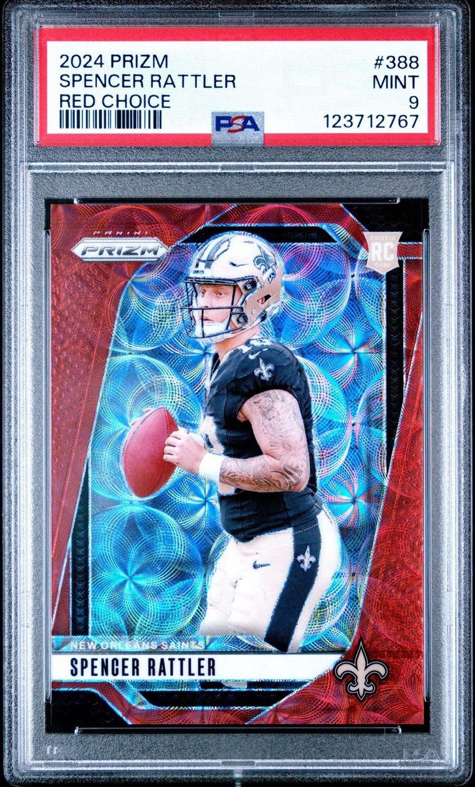 2024 Prizm SPENCER RATTLER 388 Red Choice Prizm RC #d 10/20 PSA 9 Mint