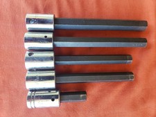 LOT 4 WILLIAMS 1/2" DRIVE LONG HEX KEY SOCKET+ PROTO SHORT ALLEN