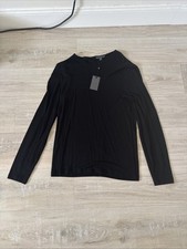 John Varvatos Mens Black Crew-Neck Pullover S...